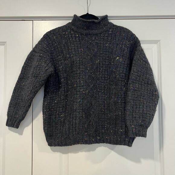 Patrick Malin Donegal Ireland Women's Grey Turtleneck Hand Loomed Ireland Size L - Picture 1 of 7